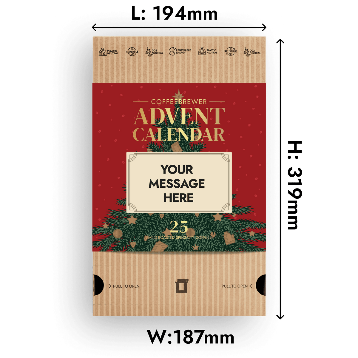Personalizable Festive Red Coffee Advent Calendar