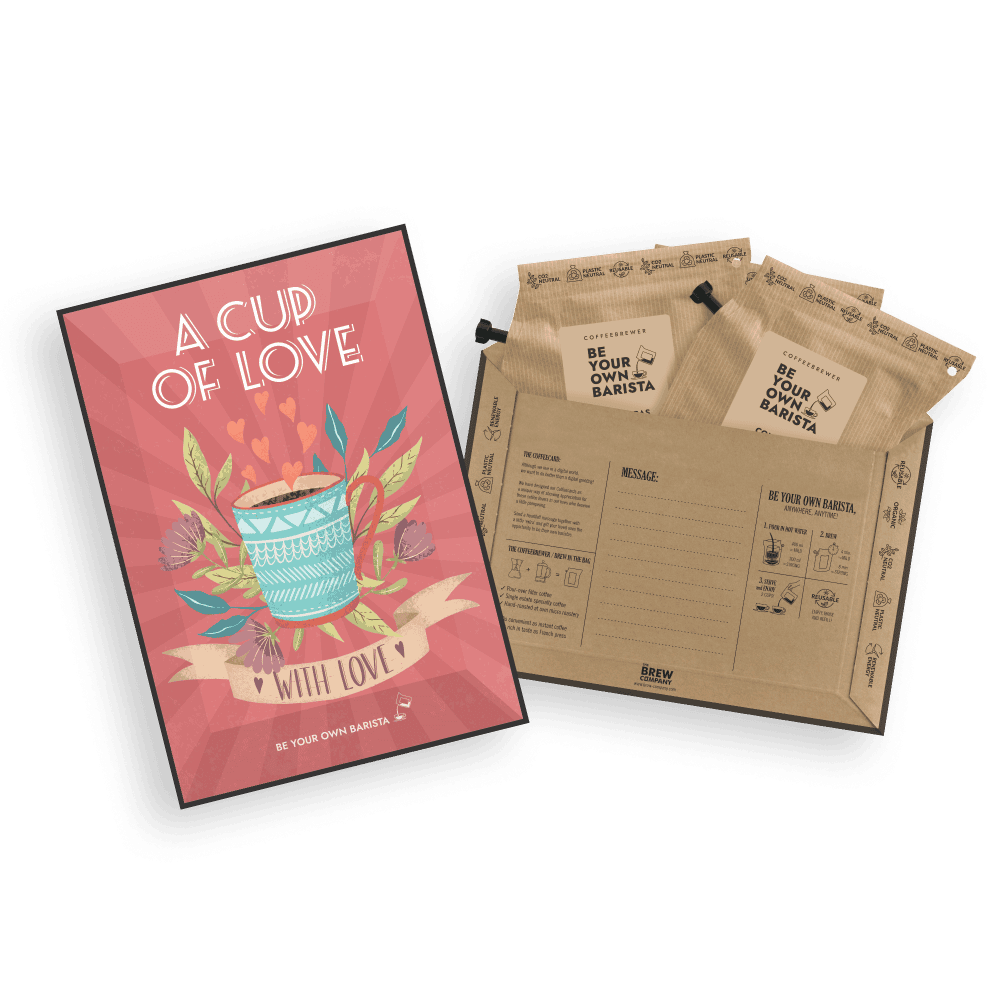 VALENTINE`S DAY COFFEE &amp; TEA GREETING CARDS Coffee and tea cards The Brew Company