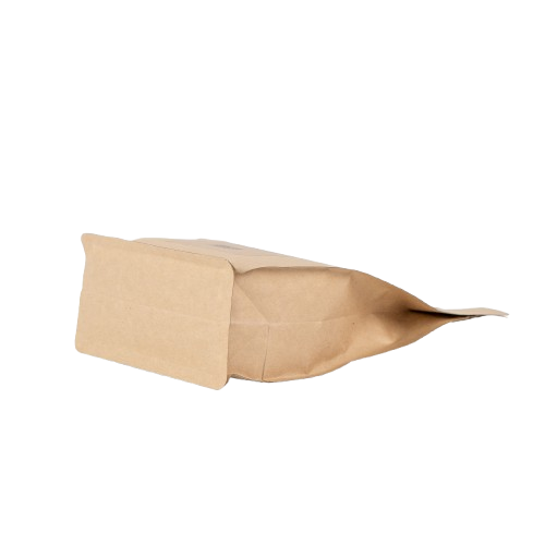 Brown paper bag on a white background