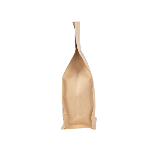 Brown paper bag on a white background