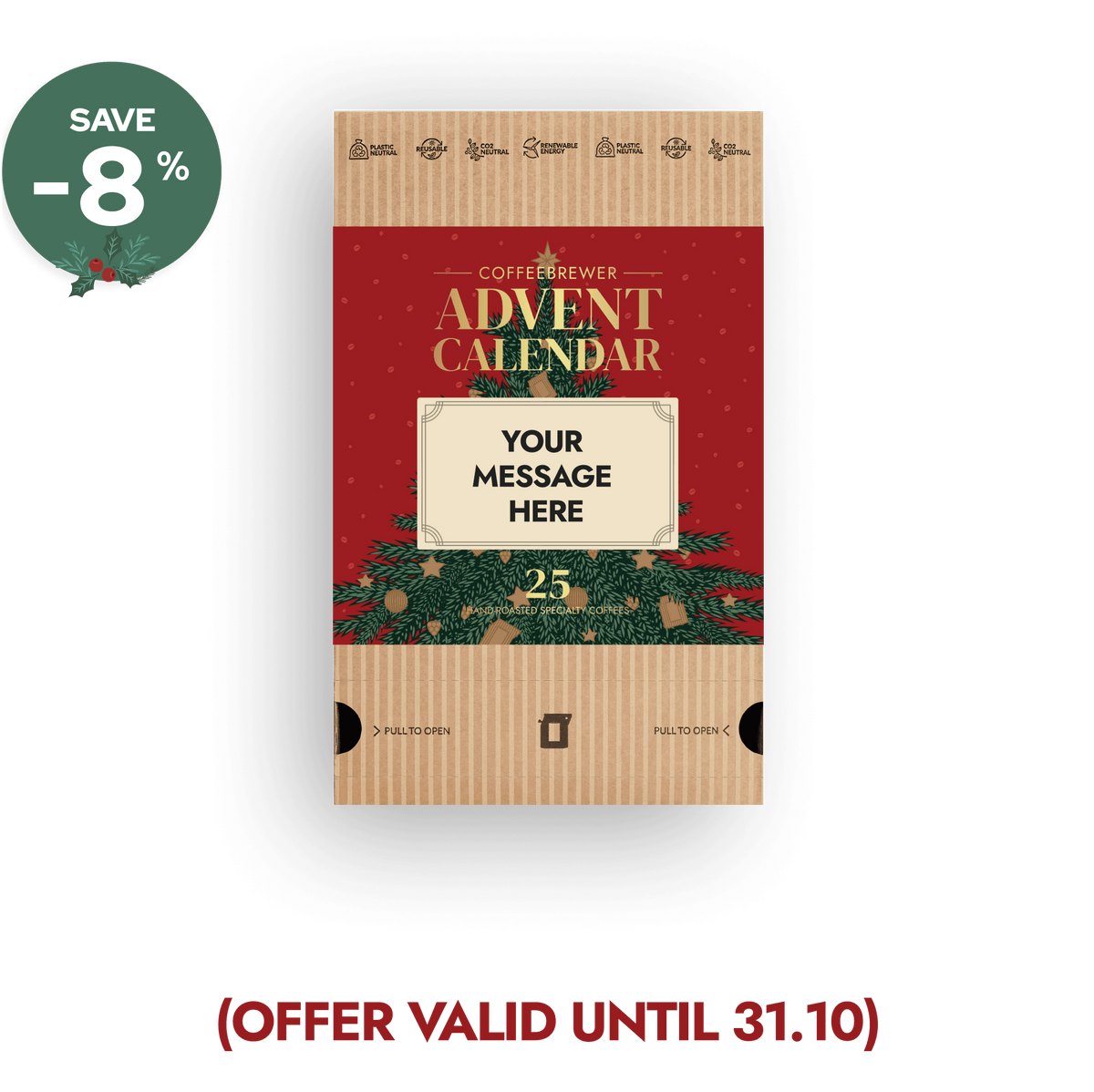 Personalizable Festive Red Coffee Advent Calendar
