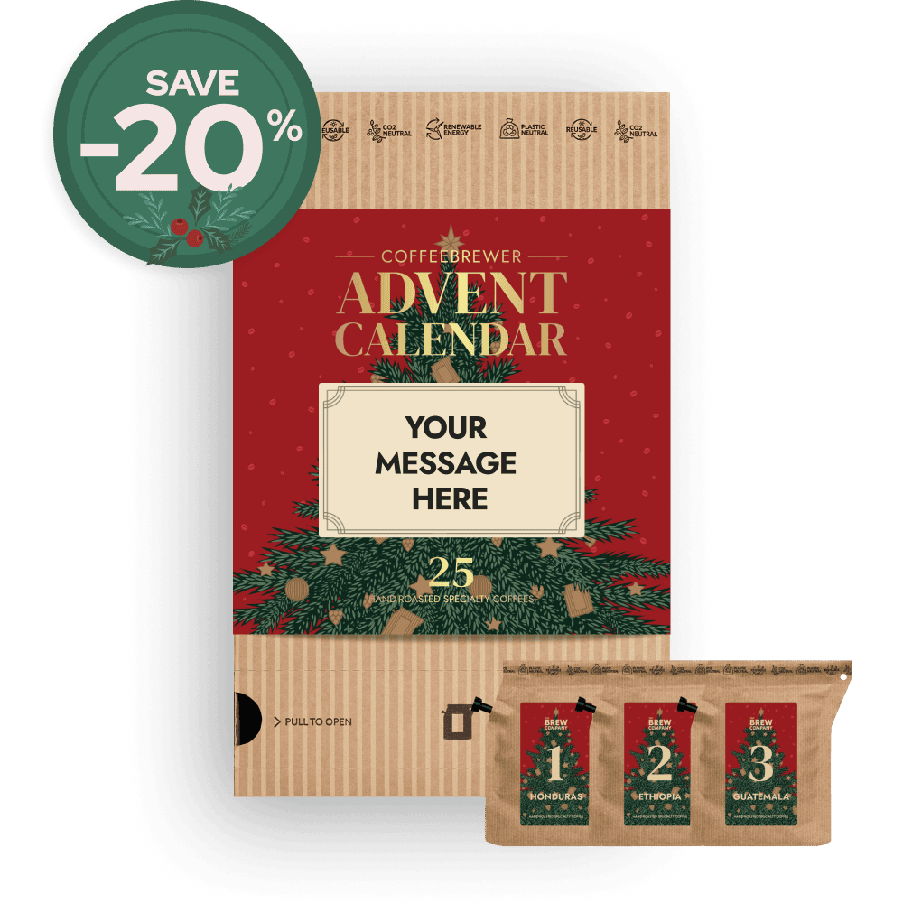 PERSONALIZABLE FESTIVE RED COFFEE ADVENT CALENDAR