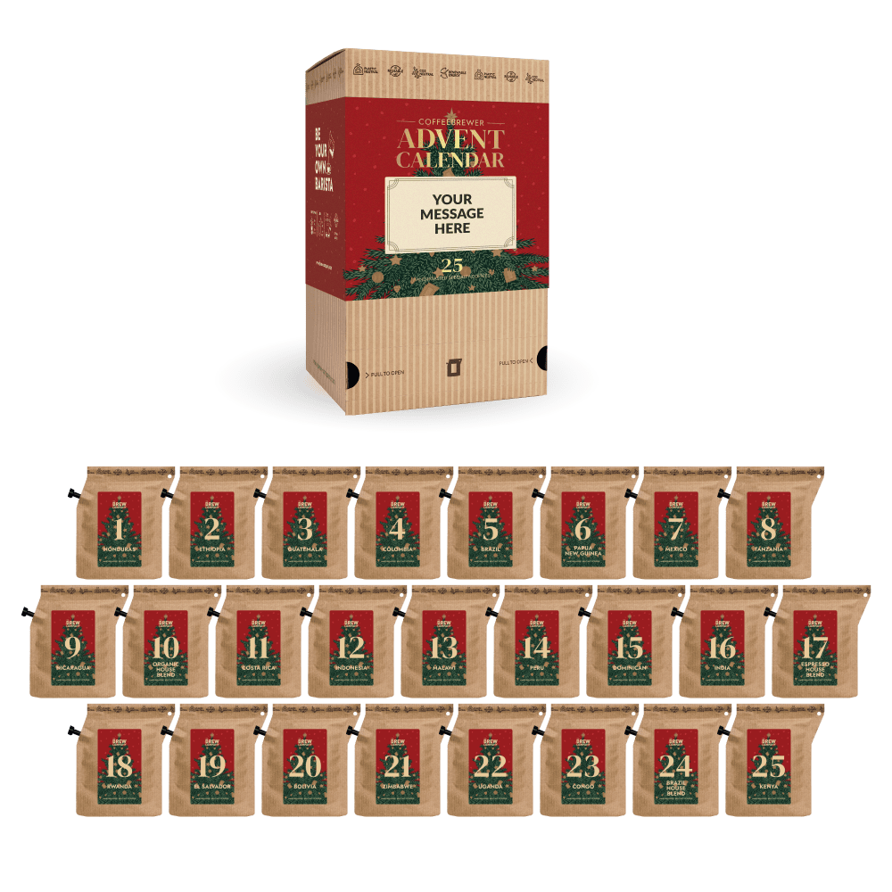 PERSONALIZABLE FESTIVE RED COFFEE ADVENT CALENDAR