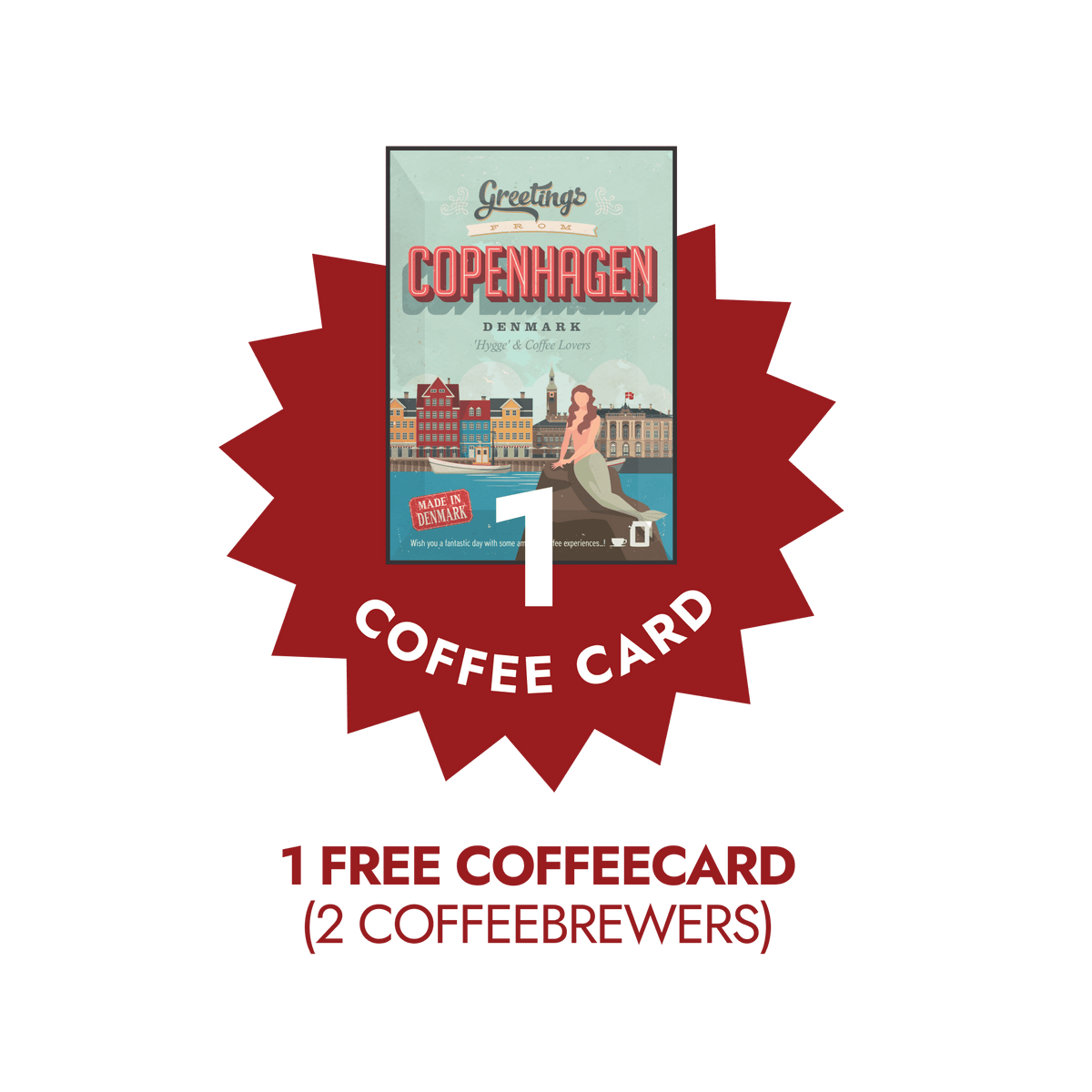 1 Free Coffecards = 2 Free Coffeebrewers