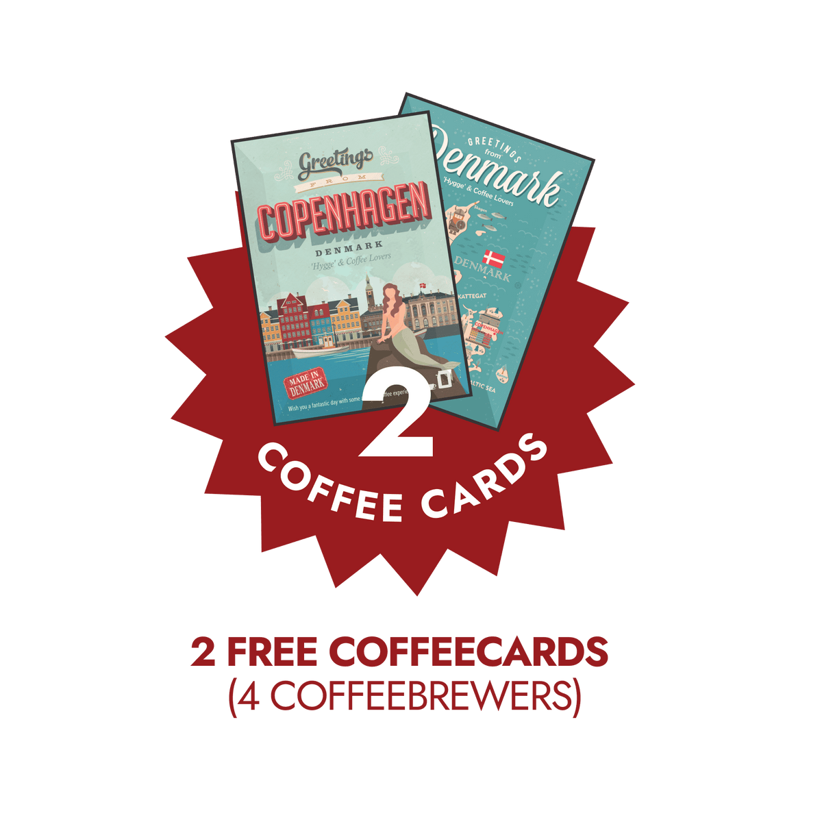 2 Free Coffecards = 4 Free Coffeebrewers