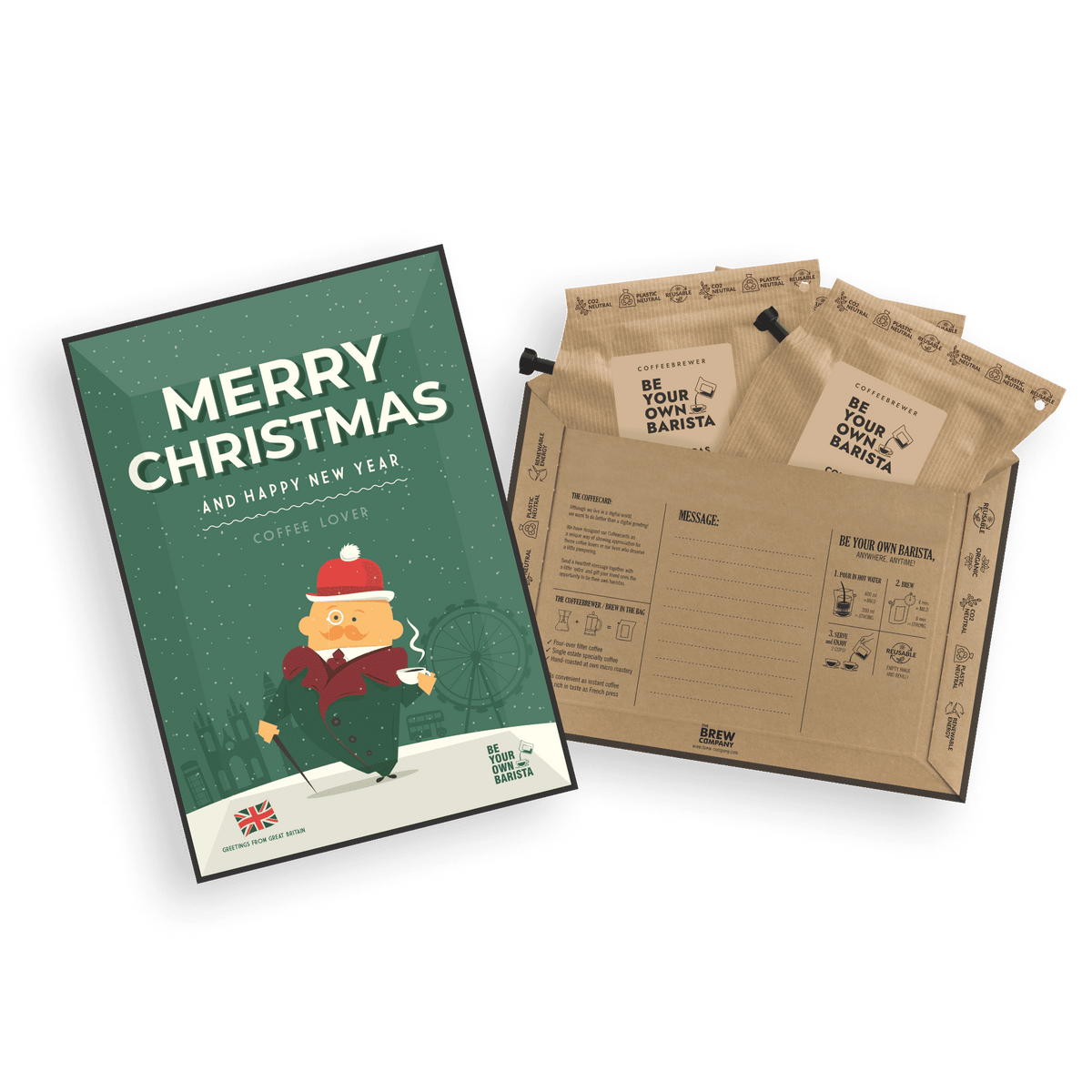 MERRY CHRISTMAS COFFEE &amp; TEA CARDS Coffee and tea cards The Brew Company