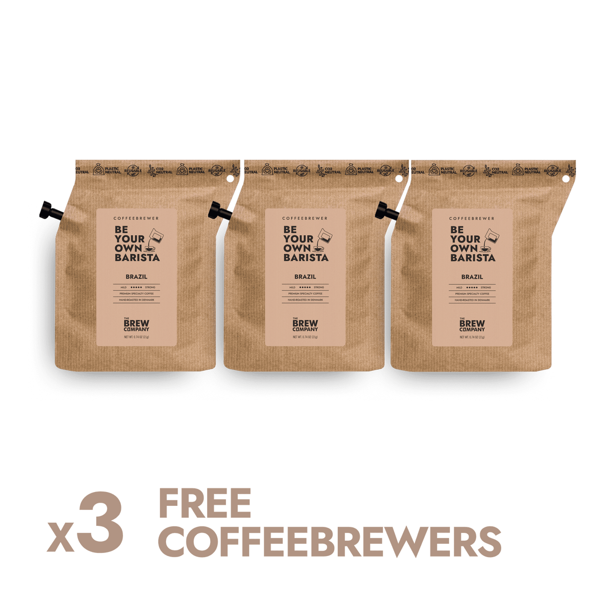 3 FREE COFFEEBREWERS